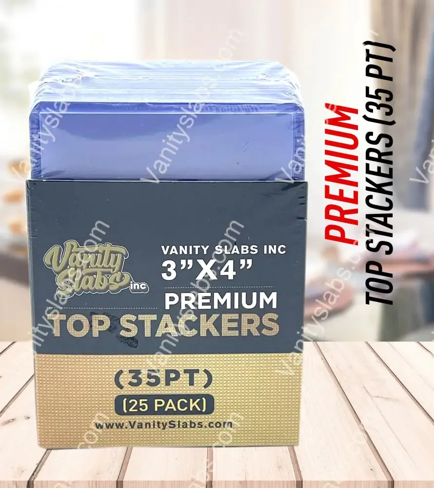 100 Premium Top Stackers (w/ Film) 35pt Card Loaders (4 x 25 Packs) for Baseball Football Hockey Basketball Cards
