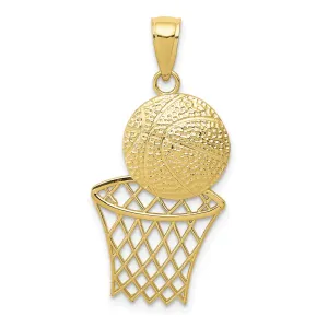 10K Basketball and Net Pendant