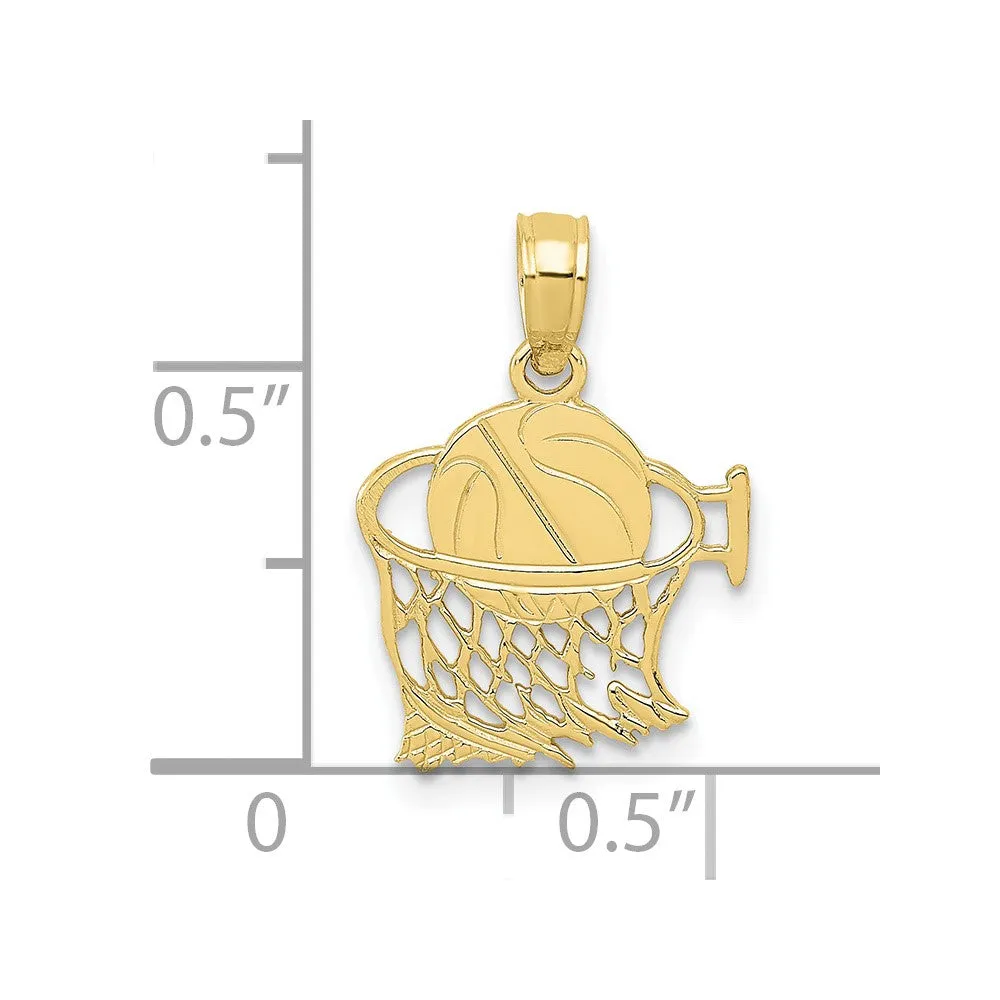 10K Basketball in Net Pendant