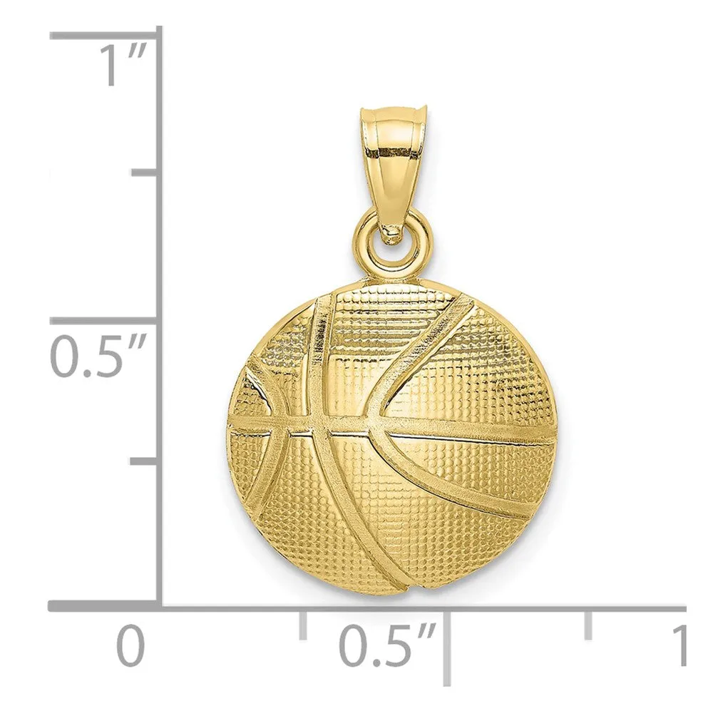 10K Textured Basketball Charm