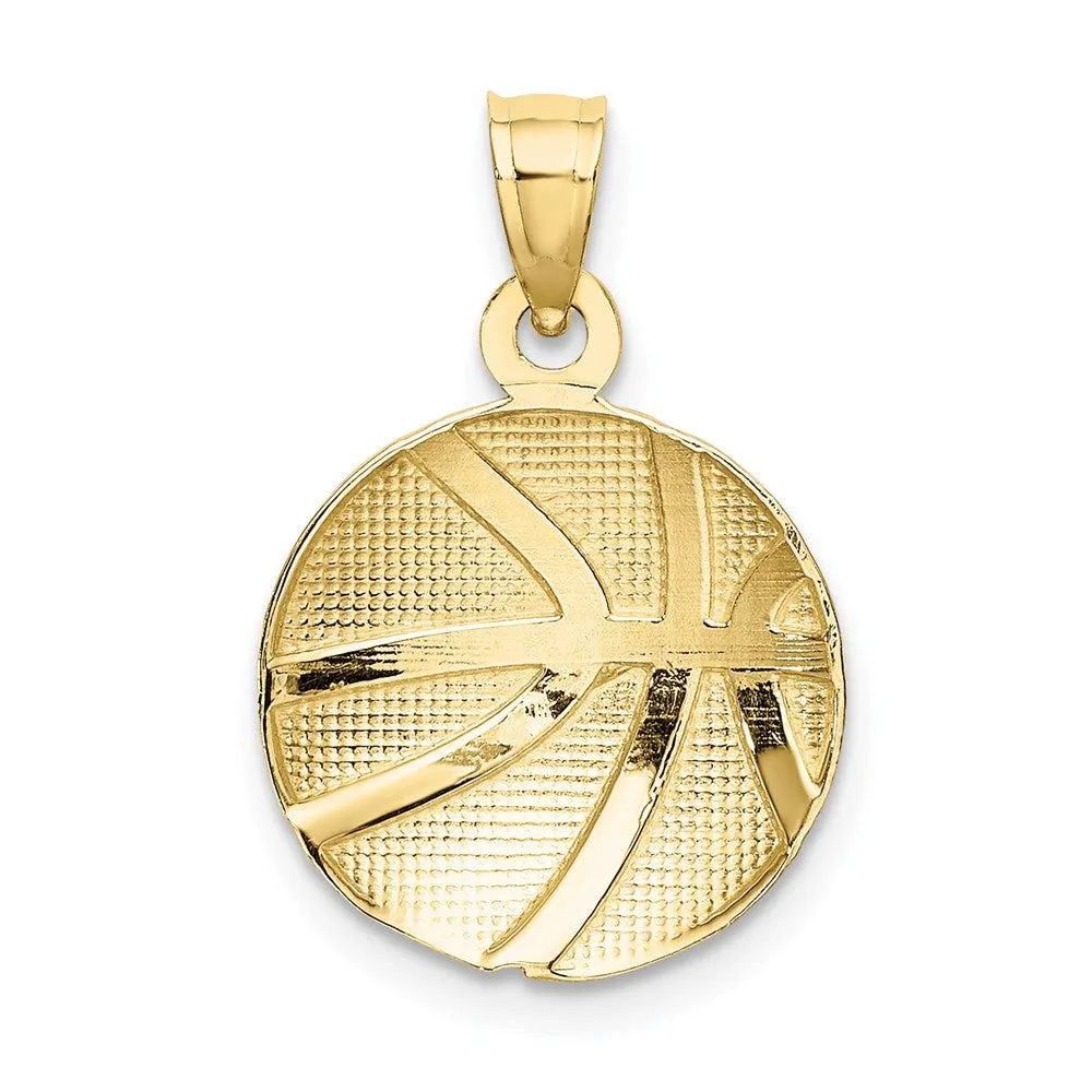 10K Textured Basketball Charm