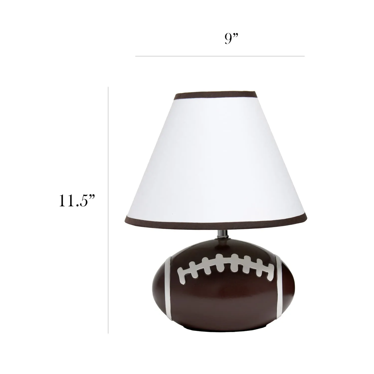 11.5" Tall Athletic Sports Football Base Ceramic Table Desk Lamp