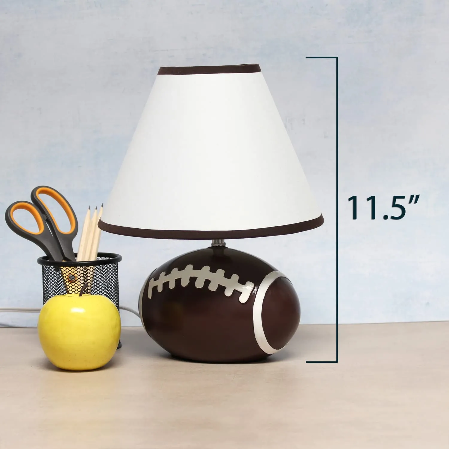 11.5" Tall Athletic Sports Football Base Ceramic Table Desk Lamp
