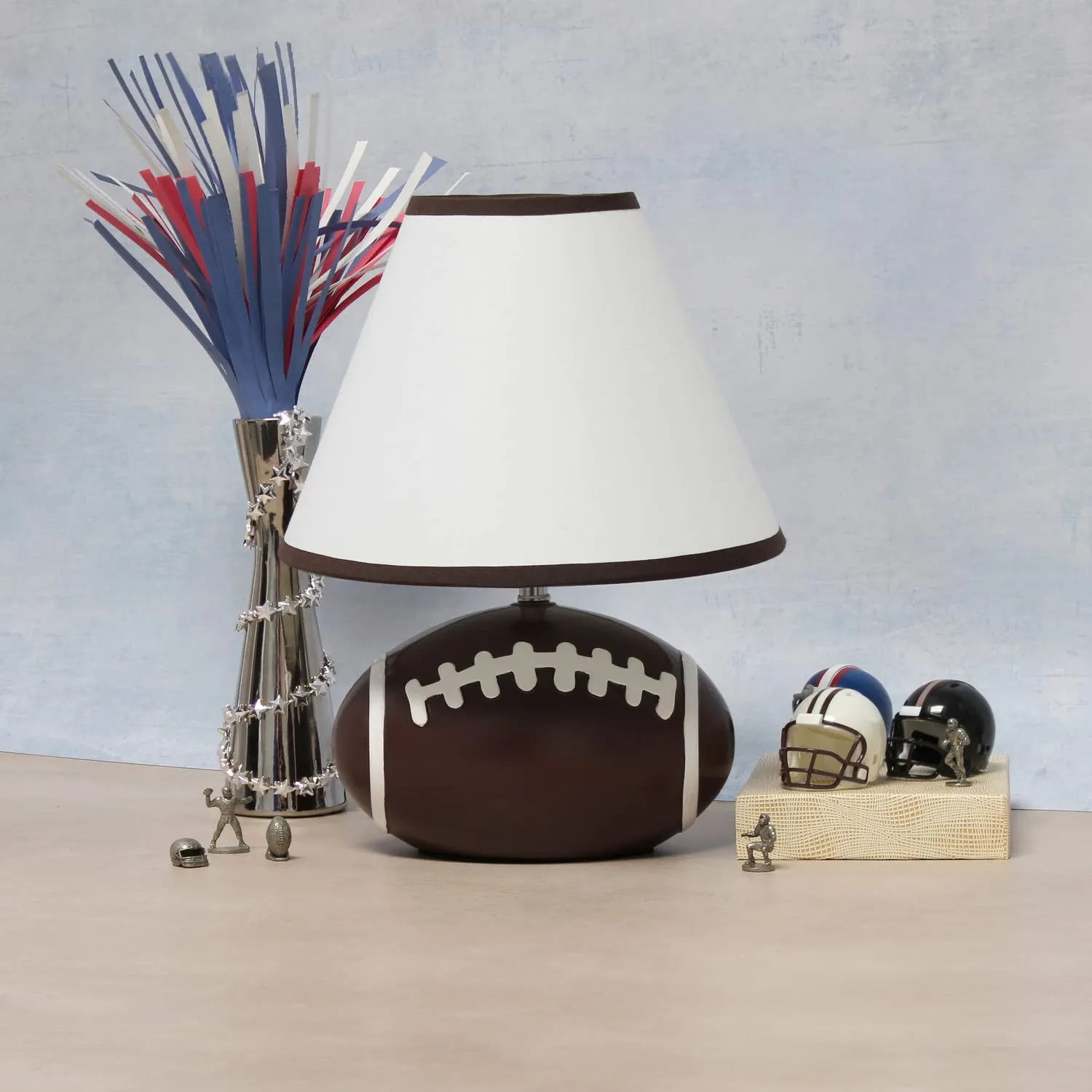 11.5" Tall Athletic Sports Football Base Ceramic Table Desk Lamp
