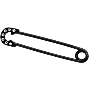 14 Gauge Clear Gem Black Punk Rock Safety Pin Industrial Barbell 38mm