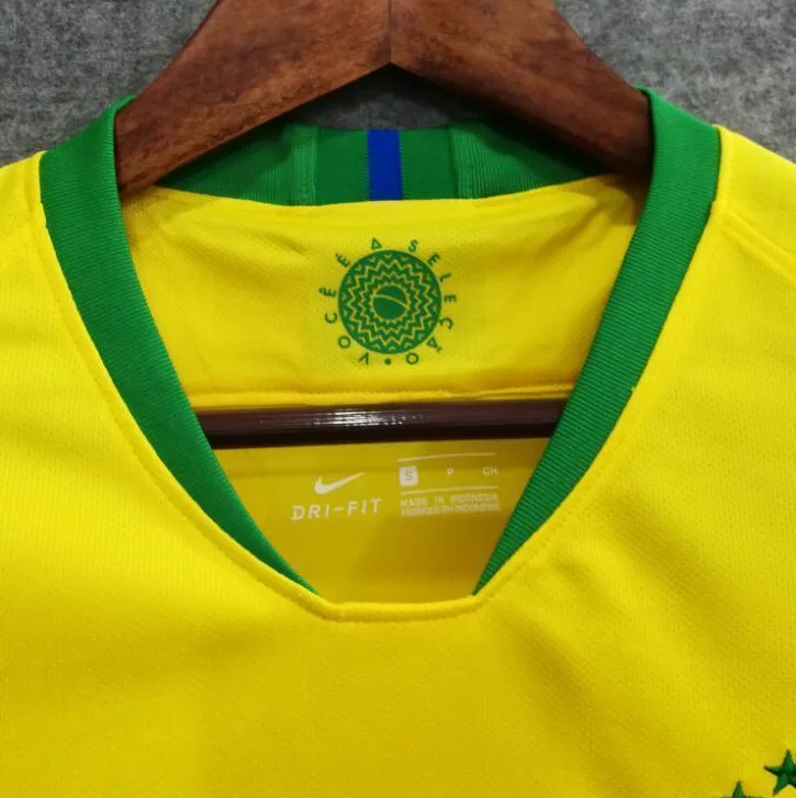 2018 Men Brazil Jersey Home Neymar Jersey Soccer World Cup Jersey Fanatics