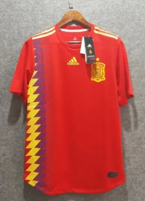 2018 Men Spain Jersey Home Stadium Soccer Jersey World Cup Jersey Player