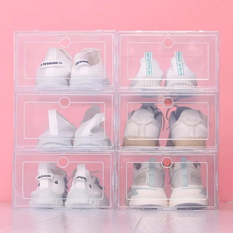 6pcs Plastic Shoe Boxes Set - Drawer Cases