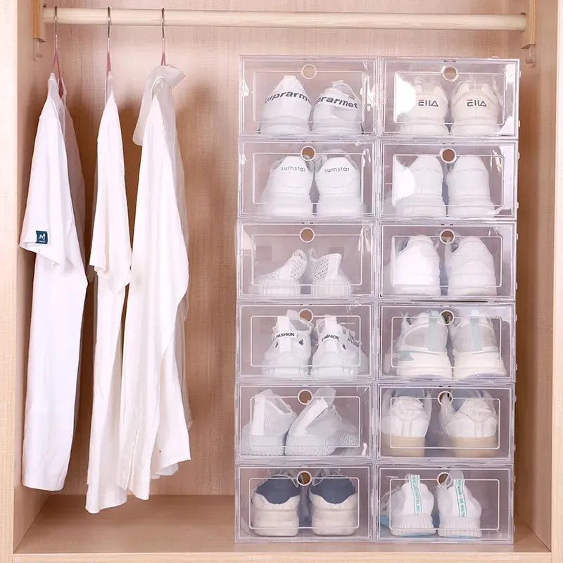 6pcs Plastic Shoe Boxes Set - Drawer Cases