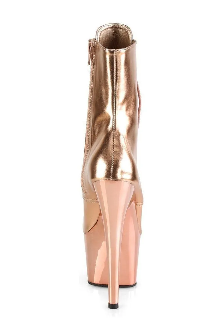 ADORE-1020 Exotic Platform Boot | Gold Faux Leather