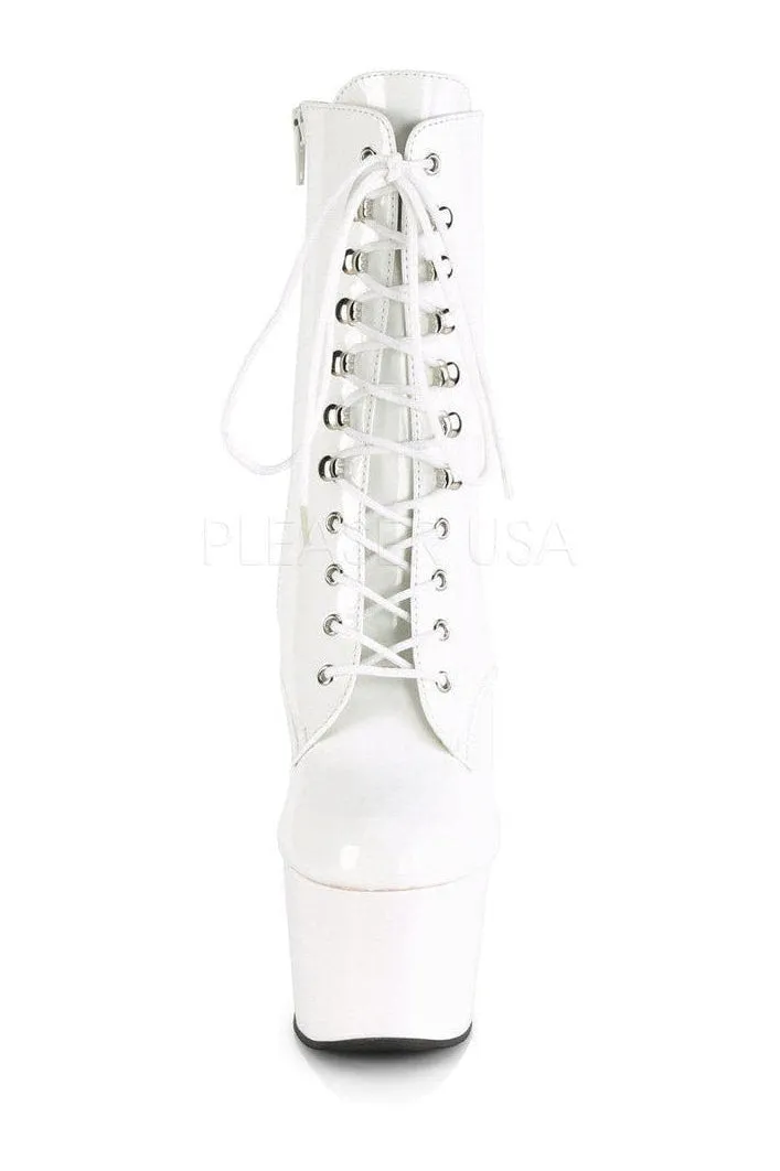 ADORE-1020 Platform Ankle Boot | White Patent