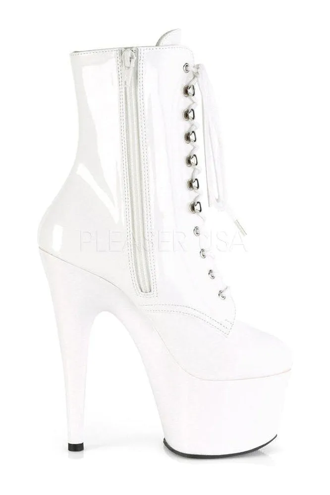 ADORE-1020 Platform Ankle Boot | White Patent