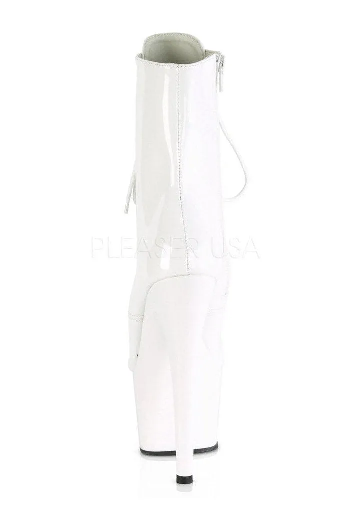 ADORE-1020 Platform Ankle Boot | White Patent