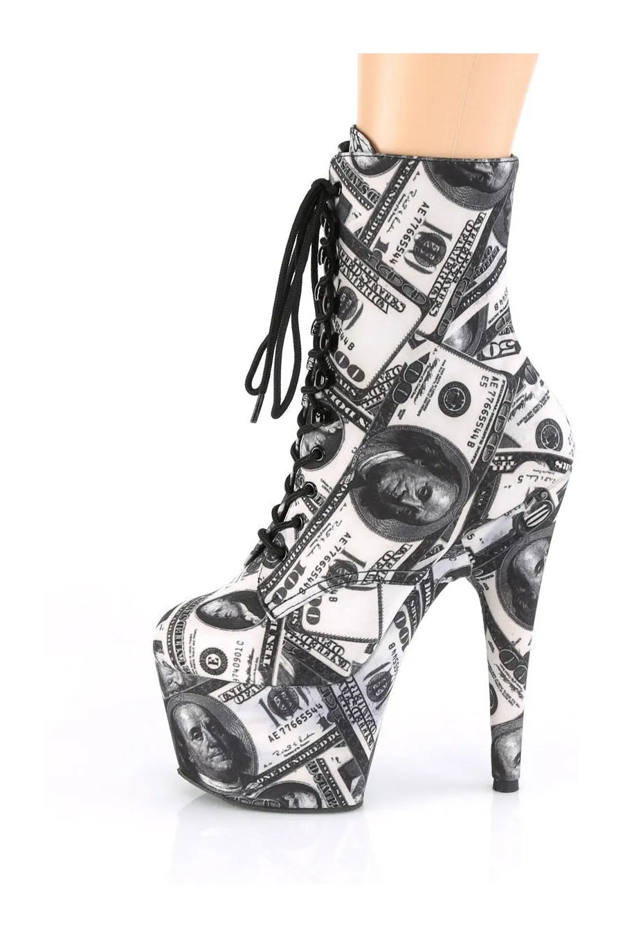 ADORE-1020DP Exotic Boot | White Fabric