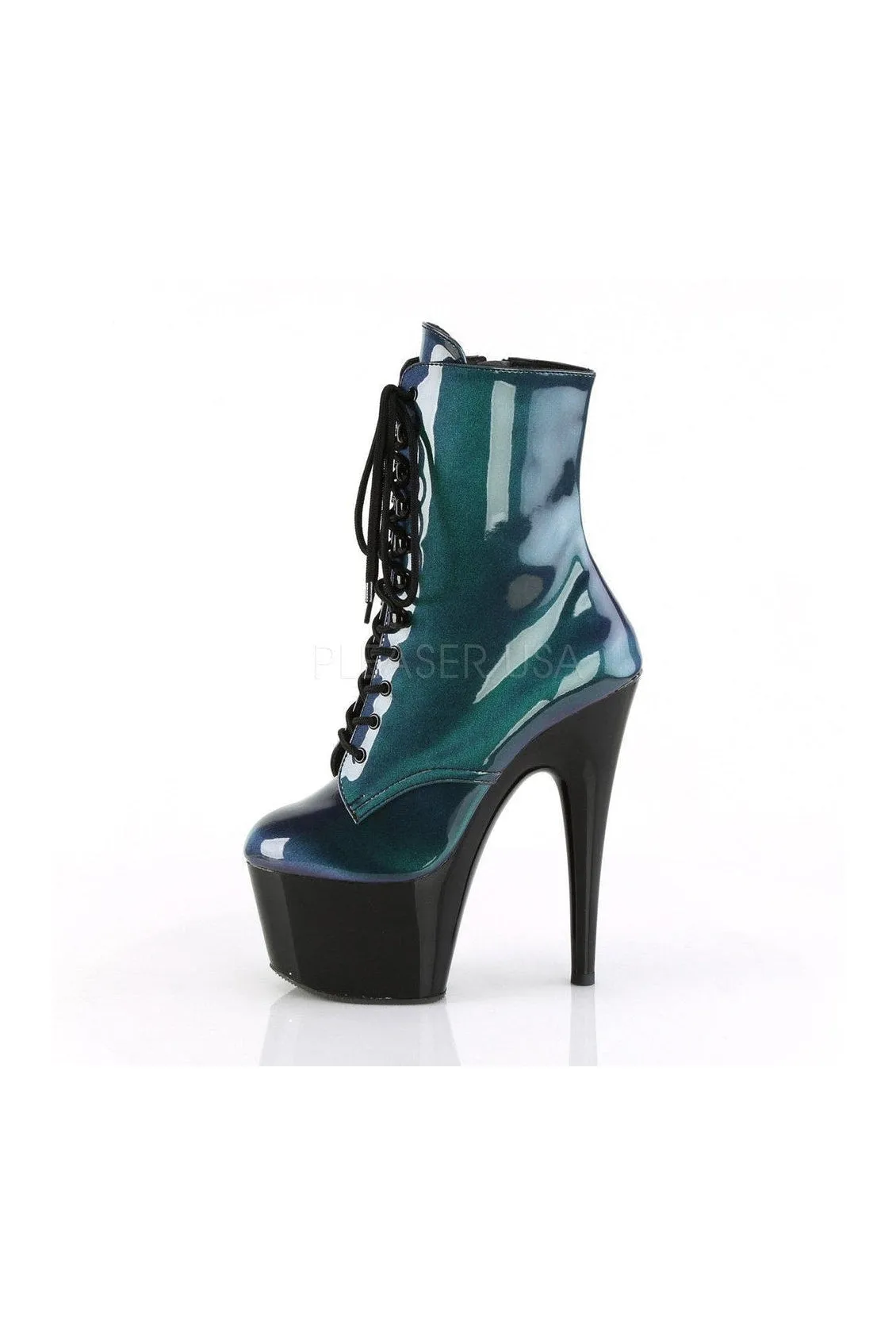 ADORE-1020SHG Platform Ankle Boot | Black Patent