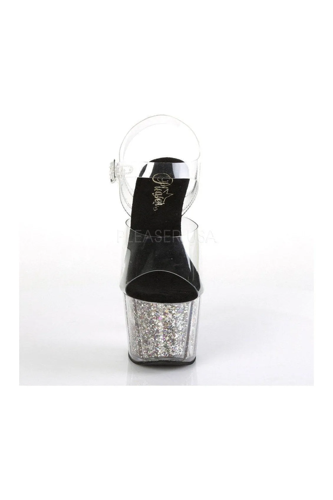 ADORE-708CG Platform Sandals | Clear Vinyl