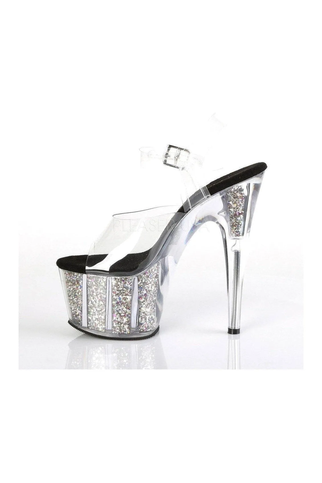 ADORE-708CG Platform Sandals | Clear Vinyl