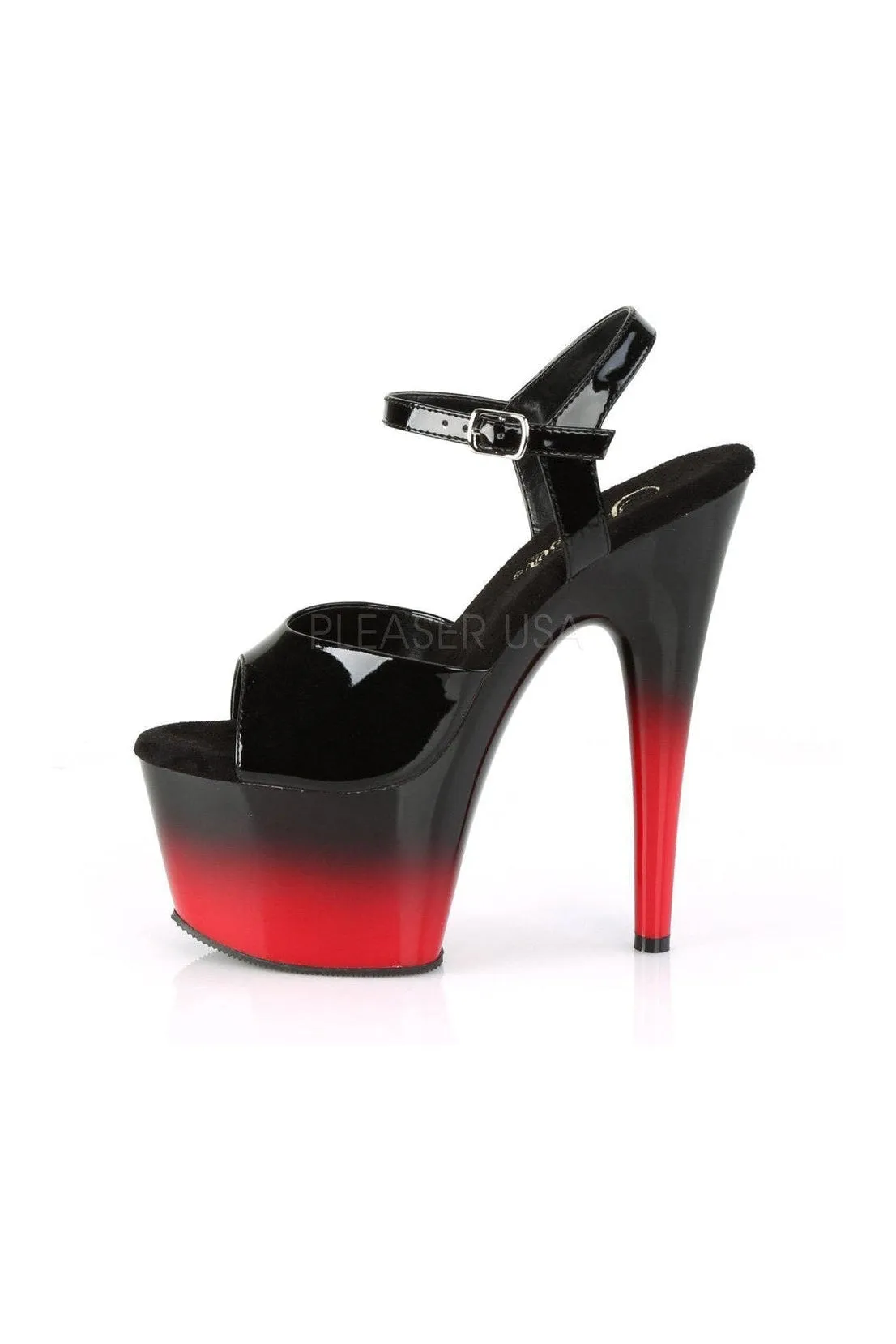 ADORE-709BR-H Platform Sandal  | Black Patent