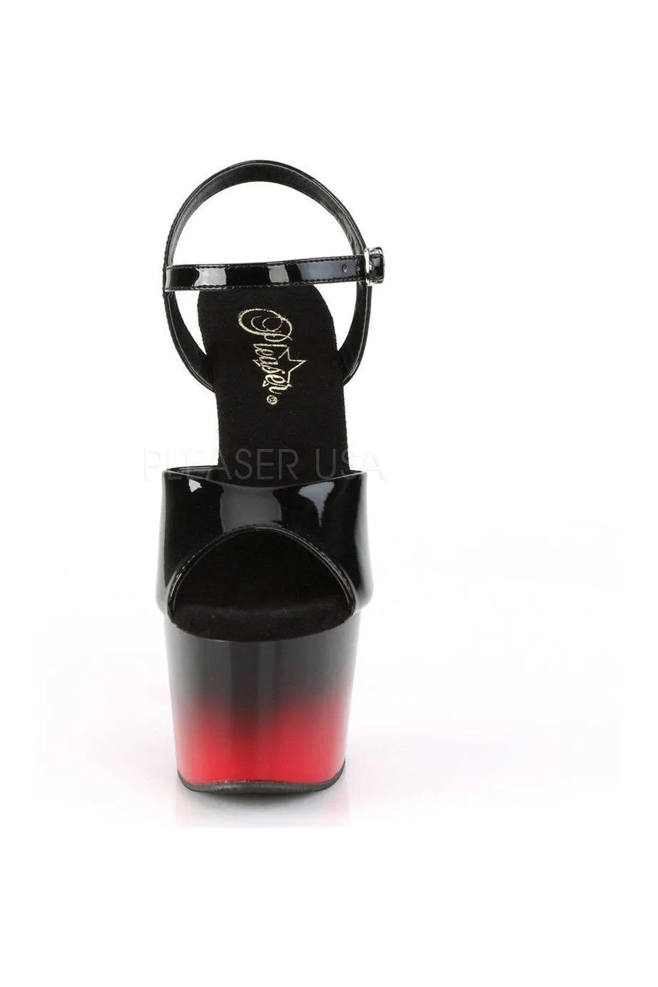 ADORE-709BR-H Platform Sandal  | Black Patent