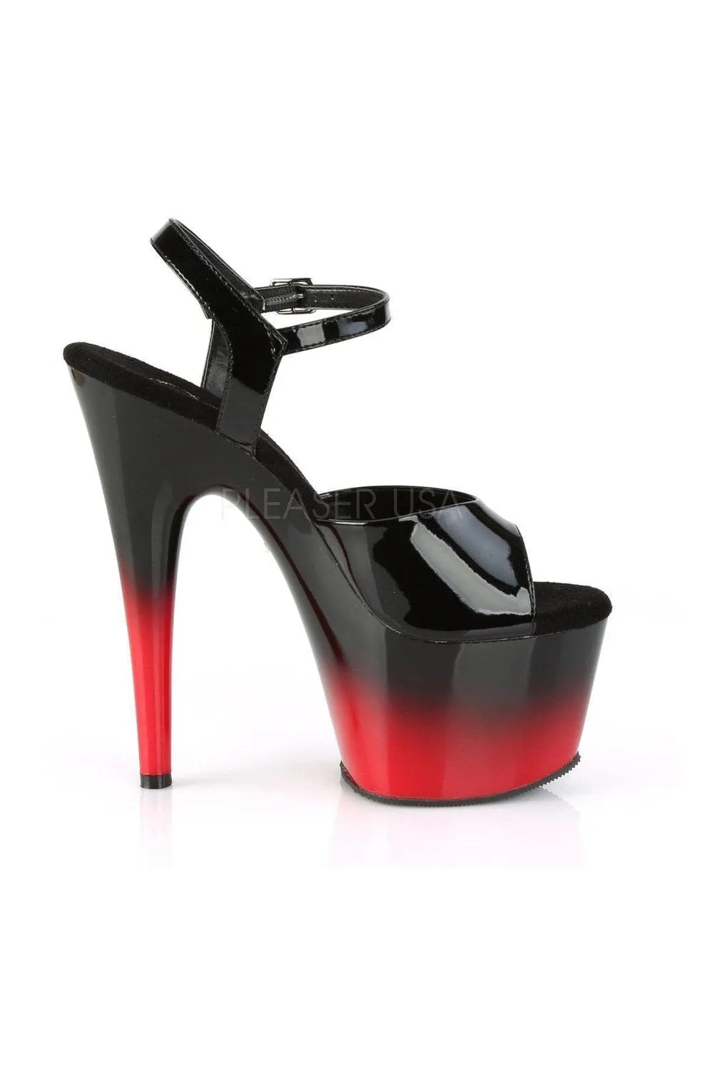 ADORE-709BR-H Platform Sandal  | Black Patent