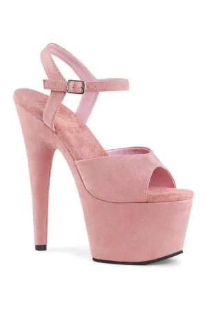 ADORE-709FS Platform Sandal  | Pink Faux Suede