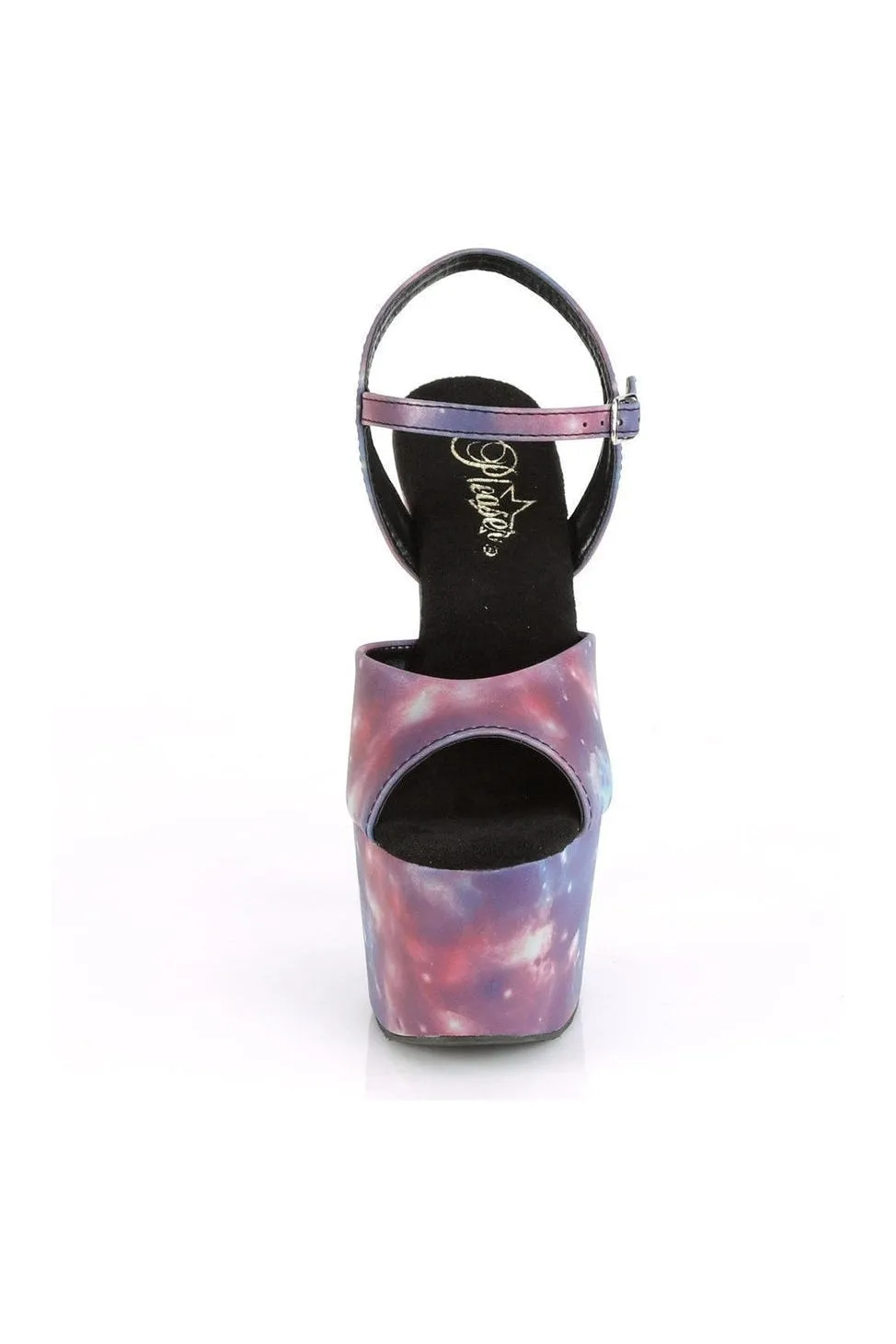 ADORE-709REFL Exotic Sandal | Purple Faux Leather
