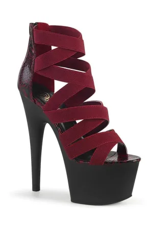 ADORE-748SP Exotic Sandal | Burgundy Elastic