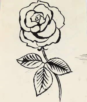 ANDY WARHOL "DOUBLE ROSE" DRAWING, 1954