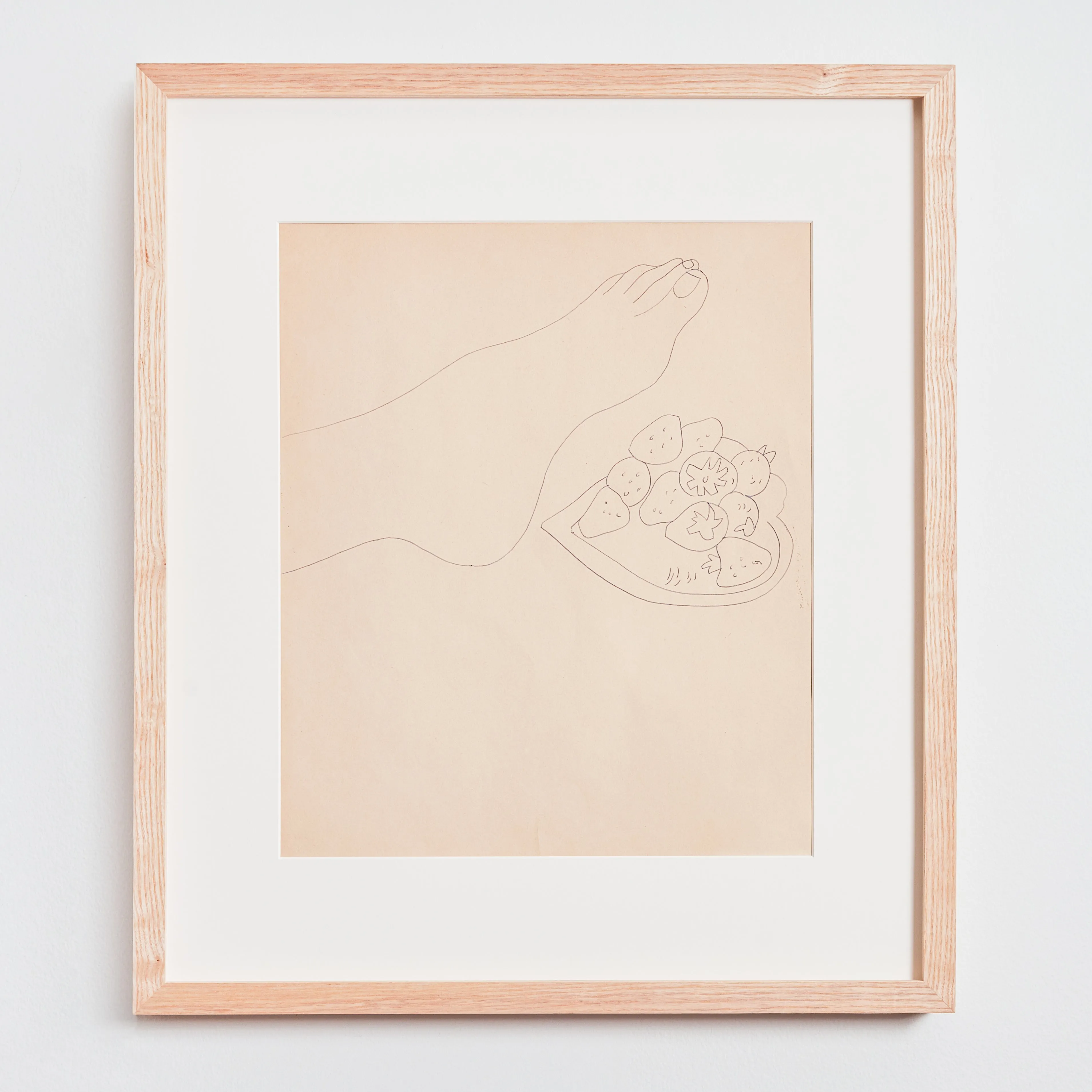 ANDY WARHOL "FOOT WITH STRAWBERRIES" DRAWING, c.1950s