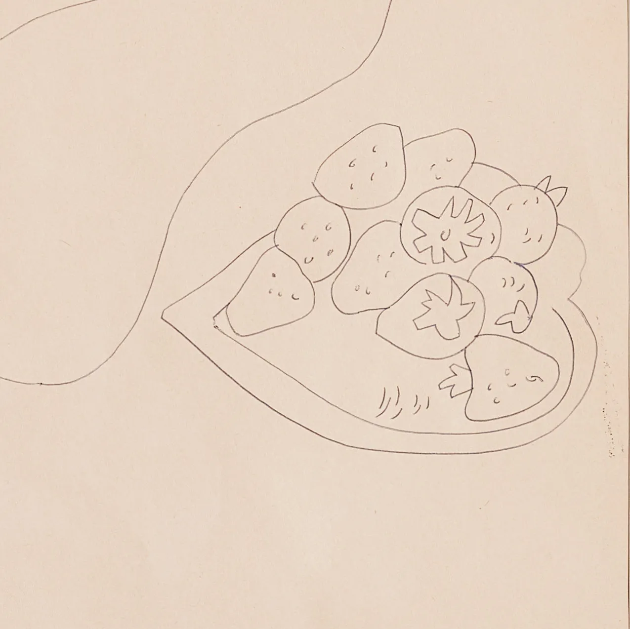 ANDY WARHOL "FOOT WITH STRAWBERRIES" DRAWING, c.1950s
