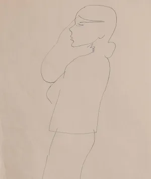 ANDY WARHOL "WOMAN IN BLUE" DRAWING, 1955