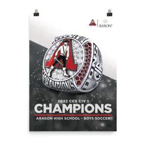 Aragon High School Boys Soccer 2022 Championship Poster