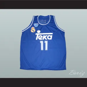 Arvydas Sabonis 11 Real Madrid Baloncesto Blue Basketball Jersey