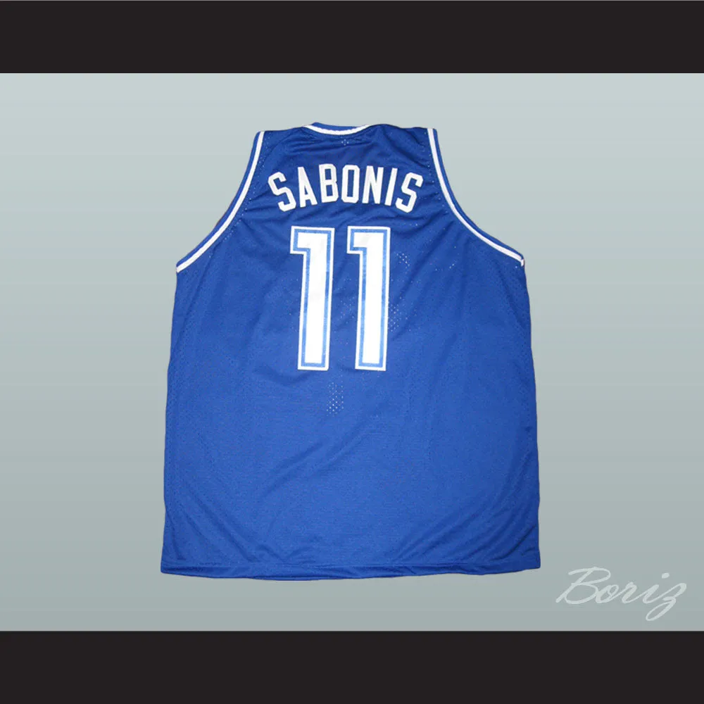 Arvydas Sabonis 11 Real Madrid Baloncesto Blue Basketball Jersey