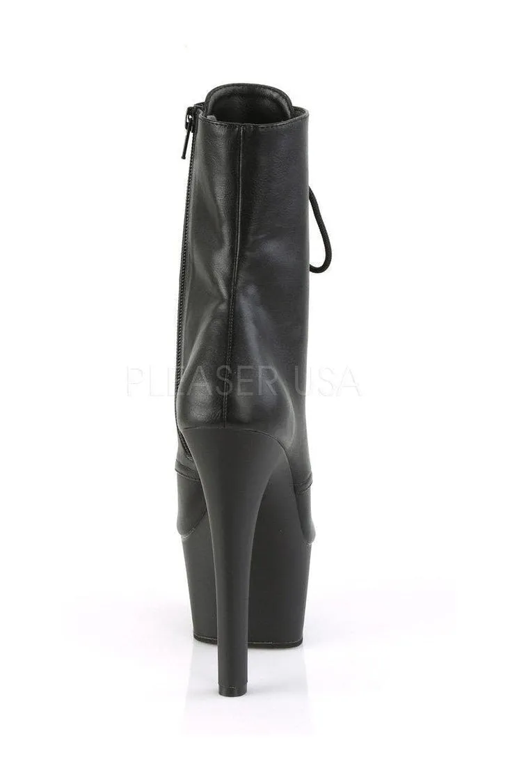 ASPIRE-1020 Platform Boot  | Black Faux Leather
