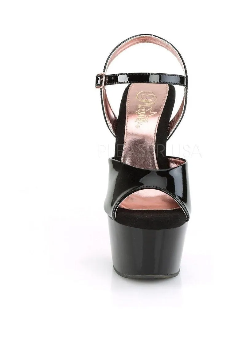 ASPIRE-609TT Exotic Platform Sandal | Black Patent