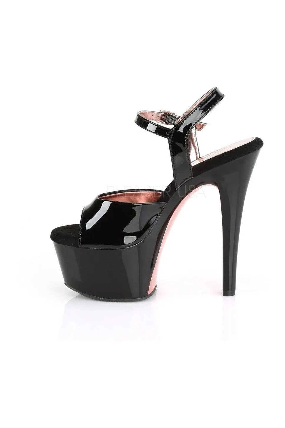 ASPIRE-609TT Exotic Platform Sandal | Black Patent
