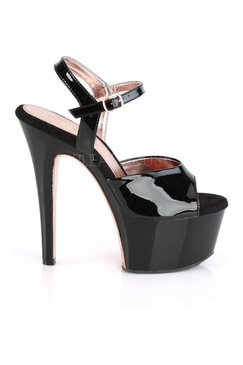 ASPIRE-609TT Exotic Platform Sandal | Black Patent