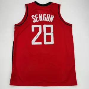 Autographed/Signed Alperen Sengun Houston Red Basketball Jersey Beckett BAS COA
