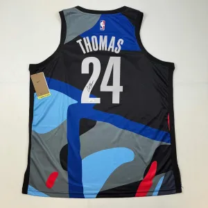 Autographed/Signed Cam Thomas Brooklyn City Black Basketball Jersey BAS COA