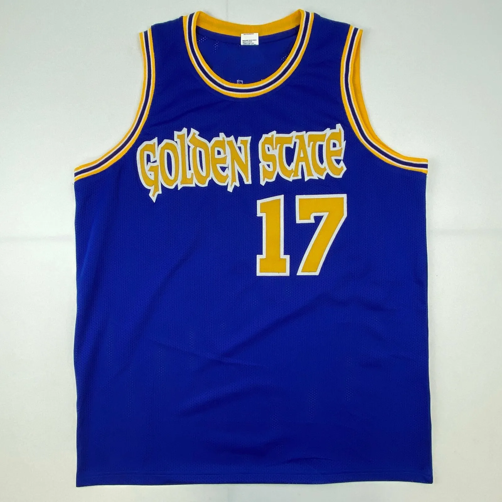 Autographed/Signed Chris Mullin Golden State Blue Basketball Jersey JSA COA Auto