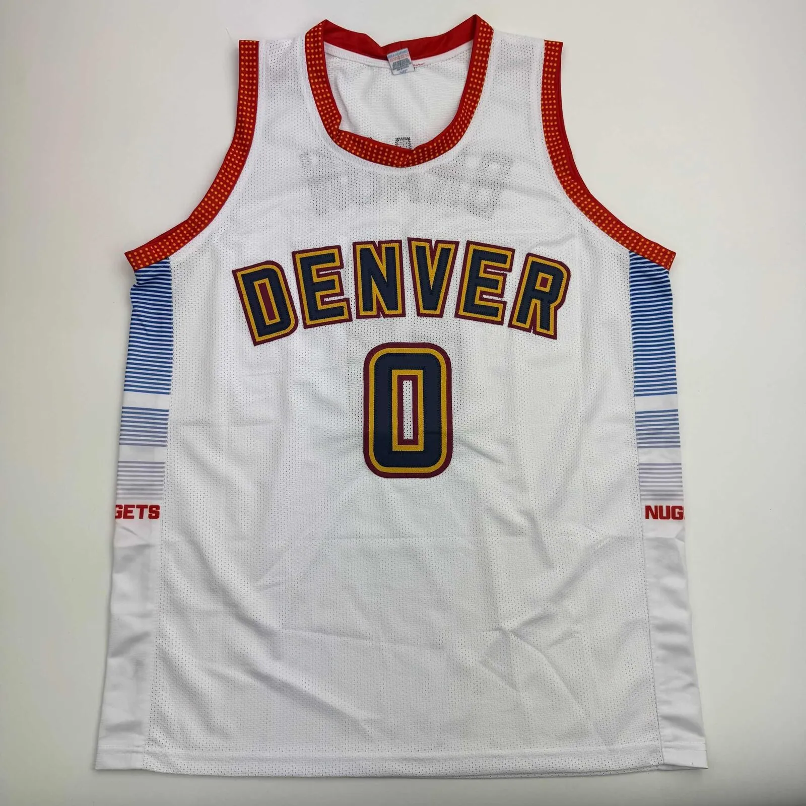 Autographed/Signed Christian Braun Denver White Basketball Jersey JSA COA