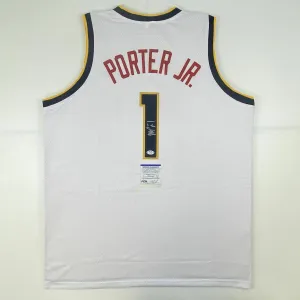 Autographed/Signed MICHAEL PORTER JR Denver White Basketball Jersey PSA/DNA COA