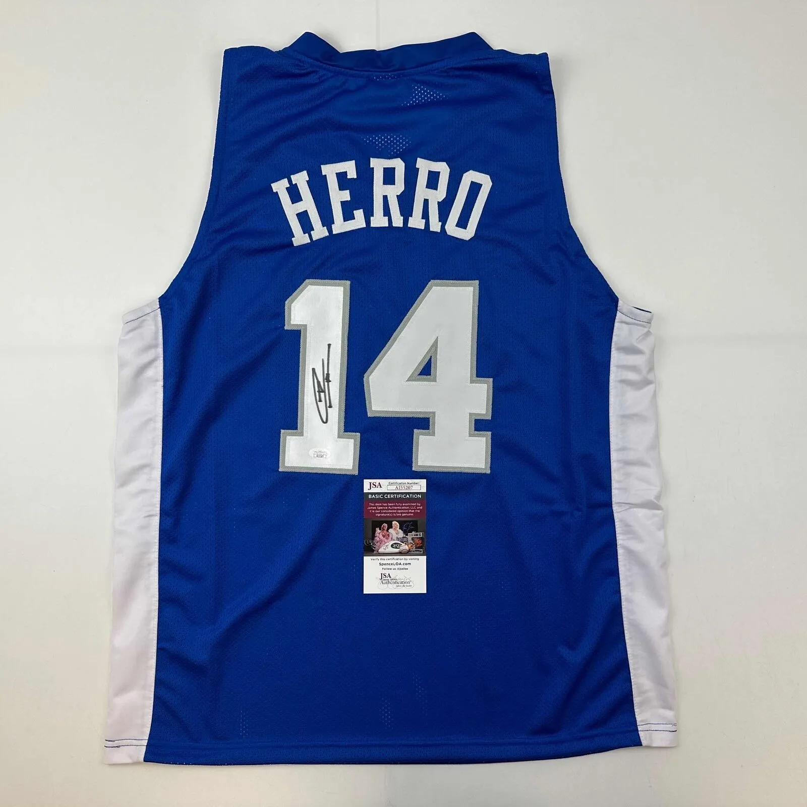 Autographed/Signed Tyler Herro Kentucky Blue College Basketball Jersey JSA COA