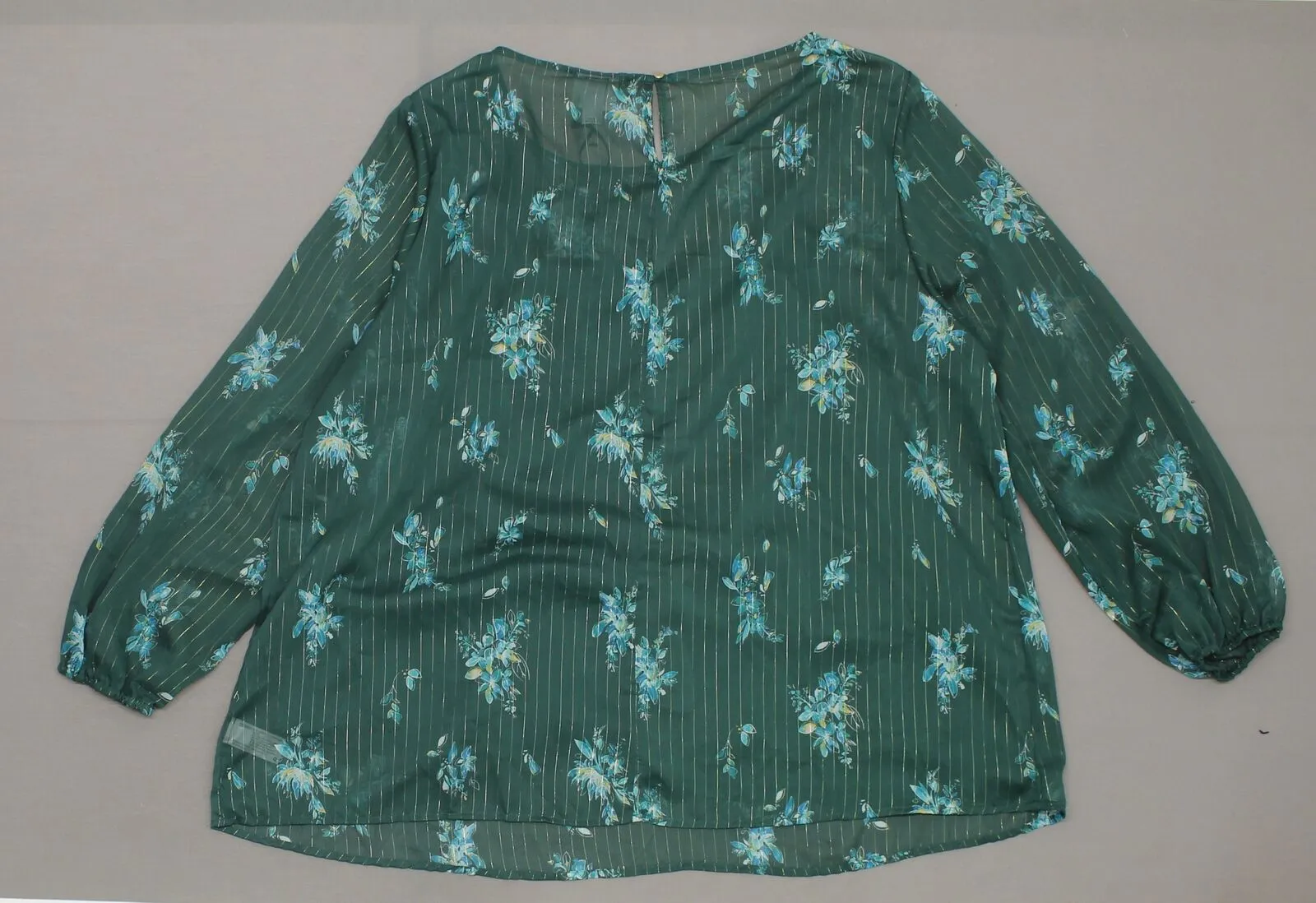 Ava & Viv Women's Plus Size Floral Long Sleeve Chiffon Blouse with Cami