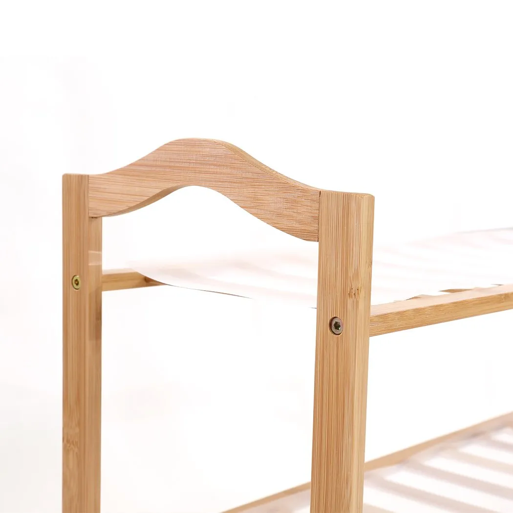 Bamboo Shoe Rack Storage Wooden Organizer Shelf Stand 6 Tiers Layers 80cm