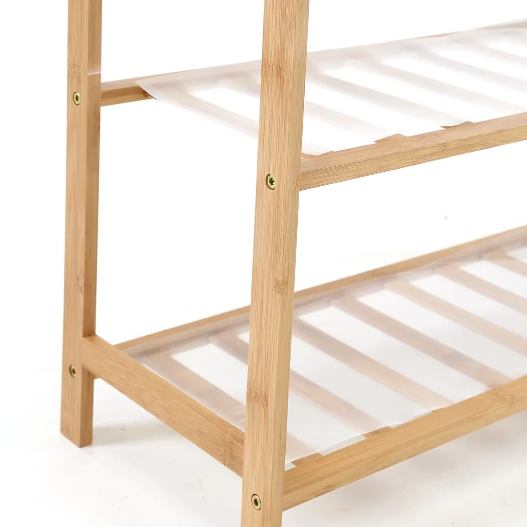 Bamboo Shoe Rack Storage Wooden Organizer Shelf Stand 6 Tiers Layers 80cm