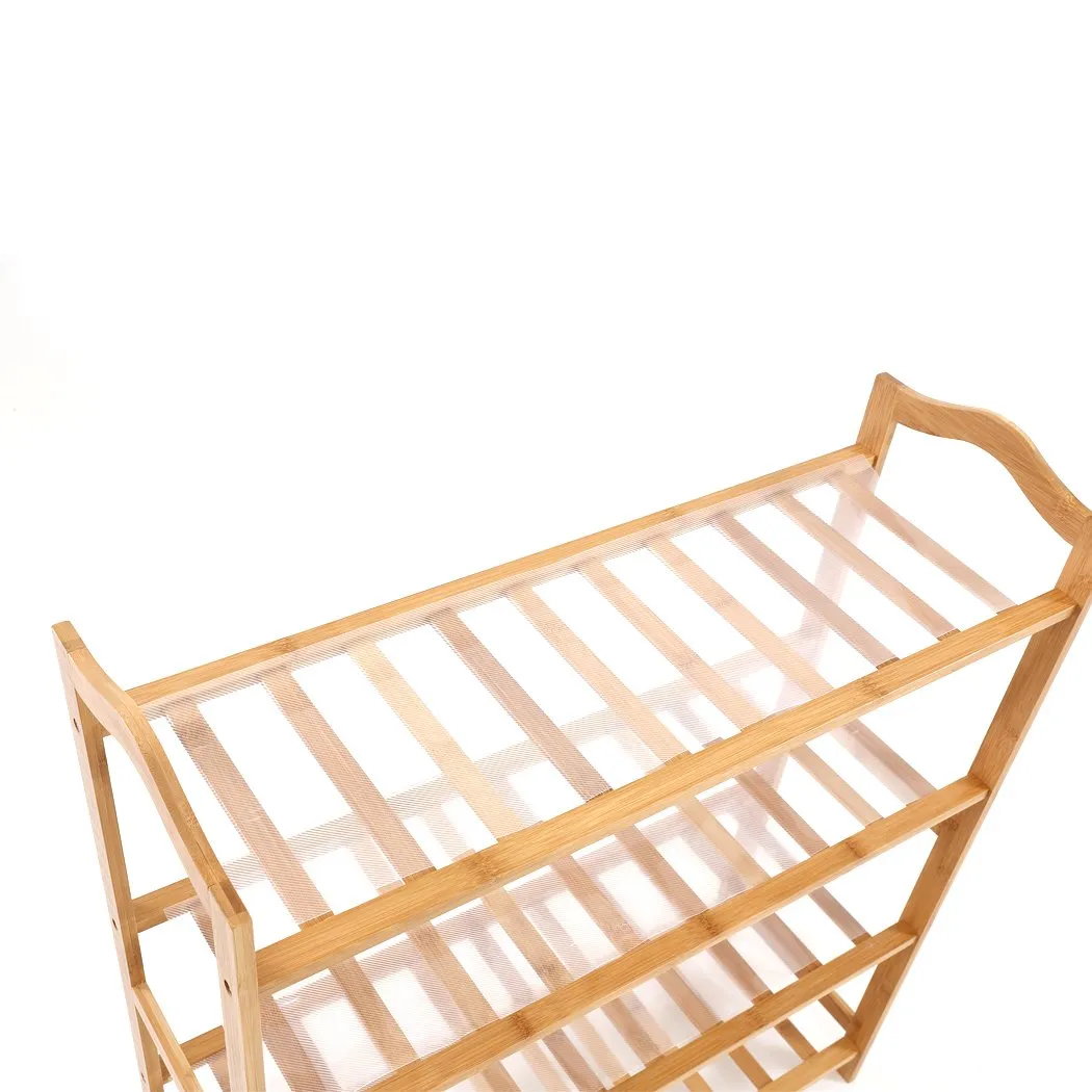 Bamboo Shoe Rack Storage Wooden Organizer Shelf Stand 6 Tiers Layers 80cm
