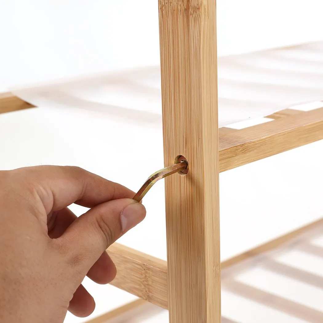 Bamboo Shoe Rack Storage Wooden Organizer Shelf Stand 6 Tiers Layers 80cm