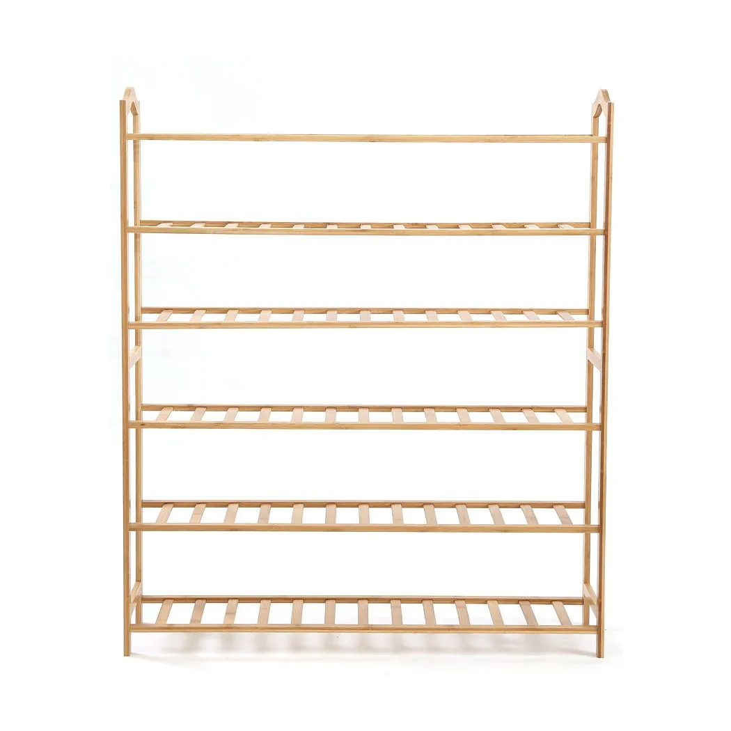 Bamboo Shoe Rack Storage Wooden Organizer Shelf Stand 6 Tiers Layers 80cm